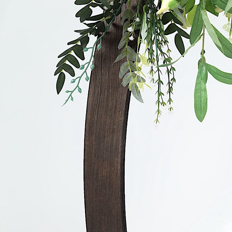 7.4 ft Round Natural Wood Wedding Arch Backdrop Stand - Dark Brown BKDP_STNDCIR3_DKBN
