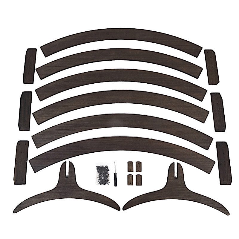 7.4 ft Round Natural Wood Wedding Arch Backdrop Stand - Dark Brown BKDP_STNDCIR3_DKBN