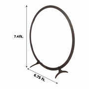 7.4 ft Round Natural Wood Wedding Arch Backdrop Stand - Dark Brown BKDP_STNDCIR3_DKBN