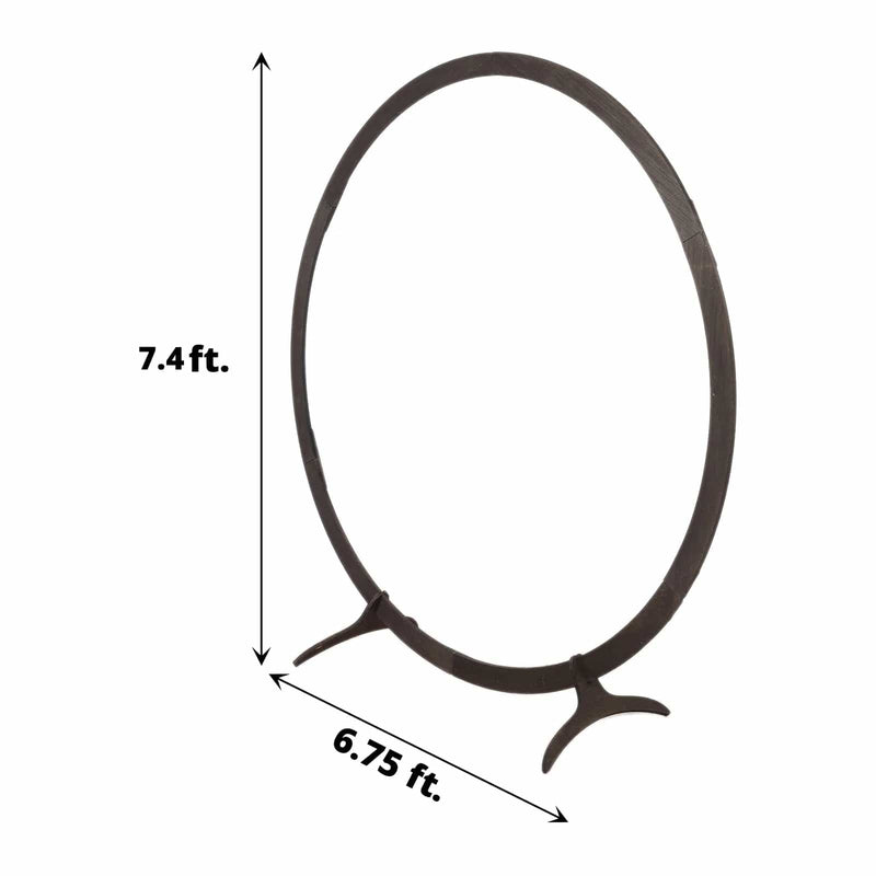 7.4 ft Round Natural Wood Wedding Arch Backdrop Stand - Dark Brown BKDP_STNDCIR3_DKBN