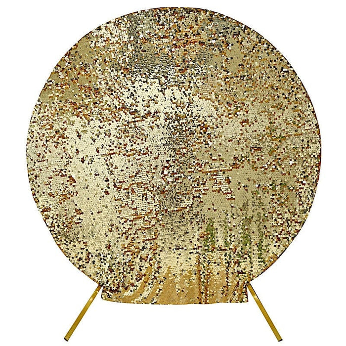 7.5 ft Big Payette Sequin Round Backdrop Stand Cover Wedding Decorations BKDP_STNDCIR1_71_GOLD