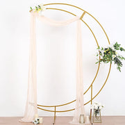7.5 ft Crescent Moon Metal Floral Display Frame Wedding Arch Backdrop Stand - Gold BKDP_STND_16_L_GOLD