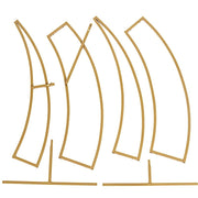 7.5 ft Crescent Moon Metal Floral Display Frame Wedding Arch Backdrop Stand - Gold BKDP_STND_16_L_GOLD
