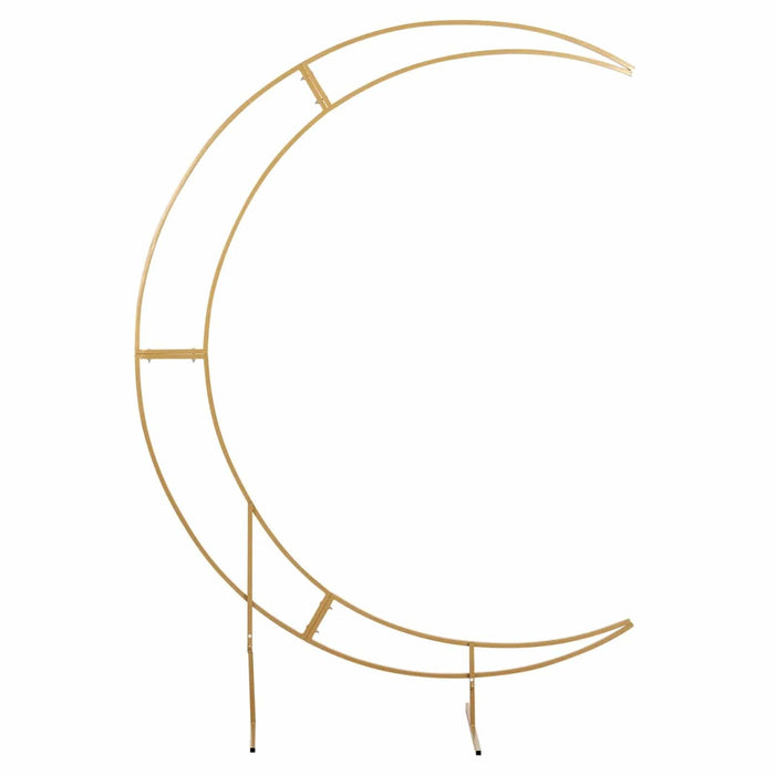 7.5 ft Crescent Moon Metal Floral Display Frame Wedding Arch Backdrop Stand - Gold BKDP_STND_16_L_GOLD