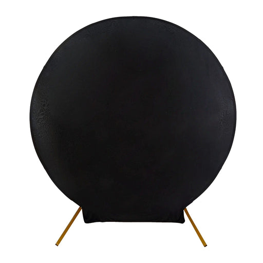 7.5 ft Fitted Spandex Round Backdrop Stand Cover Wedding Decorations BKDP_STNDCIR1_SPX_BLK