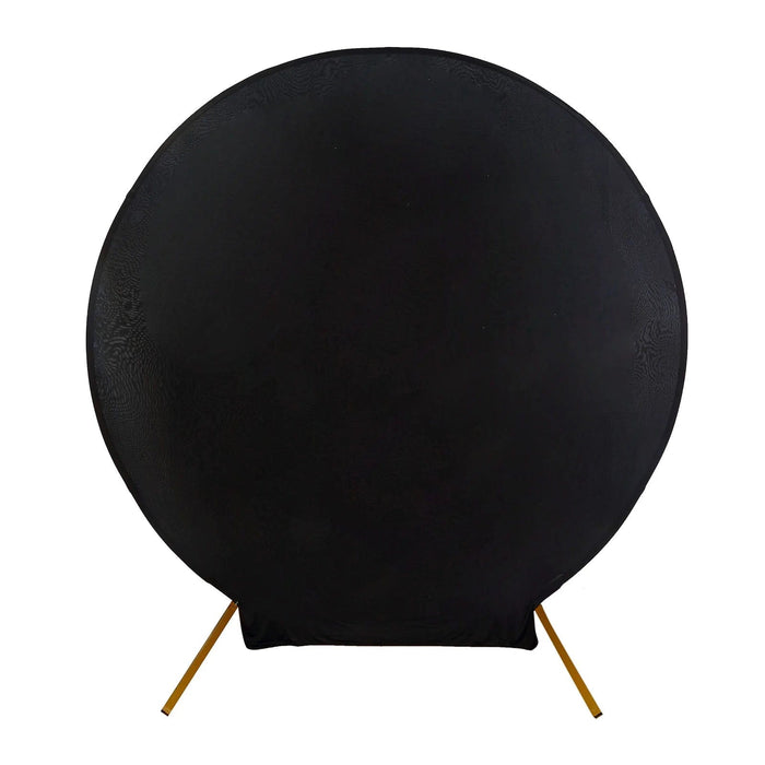 7.5 ft Fitted Spandex Round Backdrop Stand Cover Wedding Decorations BKDP_STNDCIR1_SPX_BLK