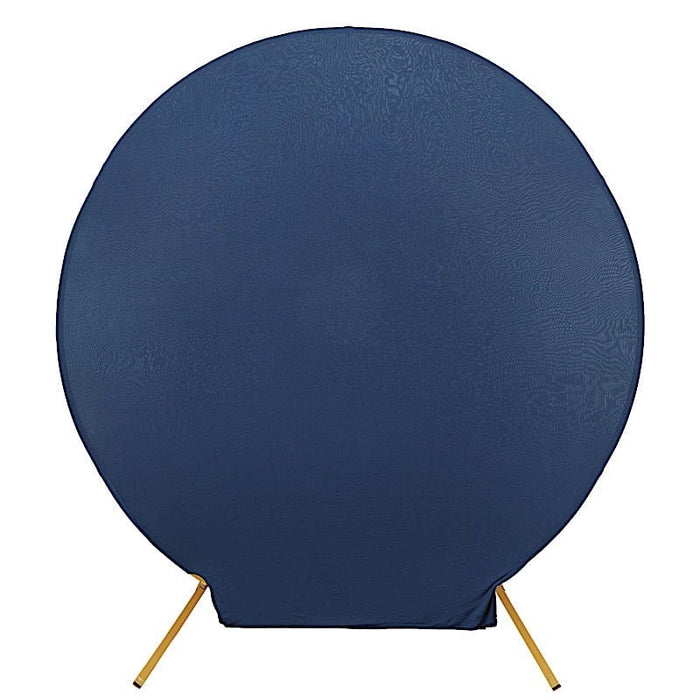 7.5 ft Fitted Spandex Round Backdrop Stand Cover Wedding Decorations BKDP_STNDCIR1_SPX_NAVY