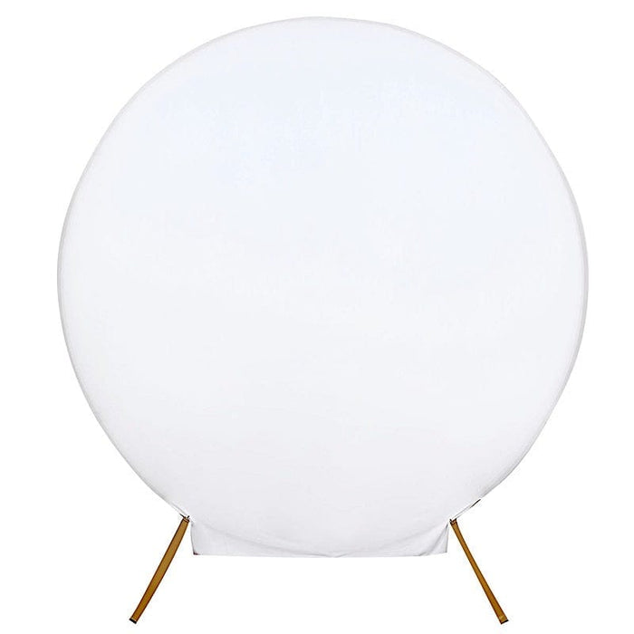 7.5 ft Fitted Spandex Round Backdrop Stand Cover Wedding Decorations BKDP_STNDCIR1_SPX_WHT