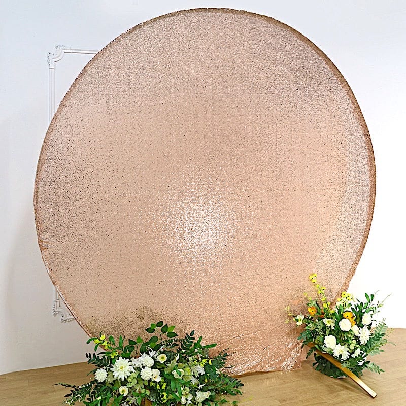 7.5 ft Metallic Sequin Round Backdrop Stand Cover Wedding Decorations