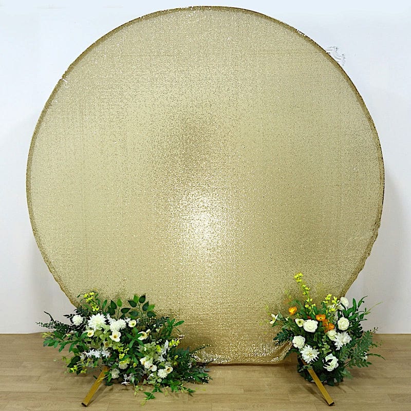 7.5 ft Metallic Sequin Round Backdrop Stand Cover Wedding Decorations