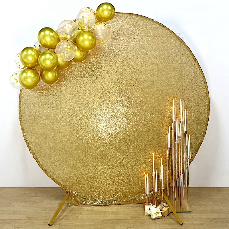 7.5 ft Metallic Sequin Round Backdrop Stand Cover Wedding Decorations