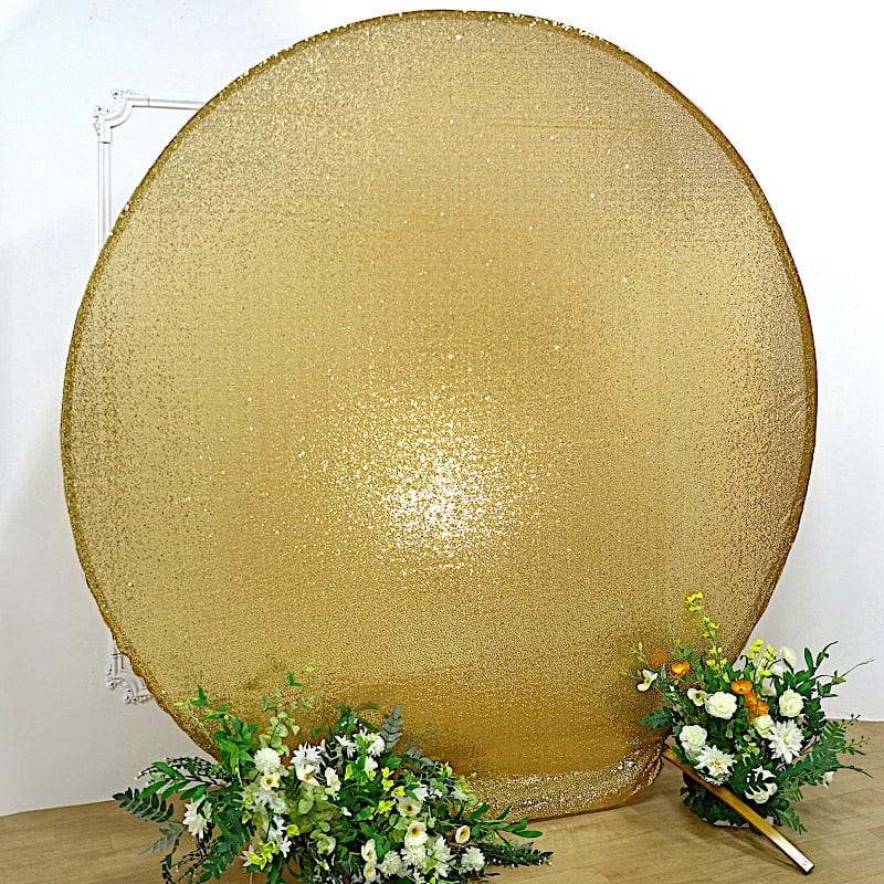 7.5 ft Metallic Sequin Round Backdrop Stand Cover Wedding Decorations