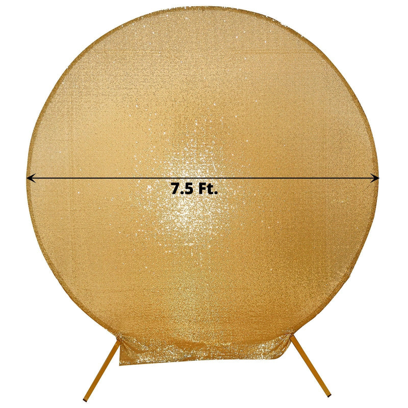 7.5 ft Metallic Sequin Round Backdrop Stand Cover Wedding Decorations