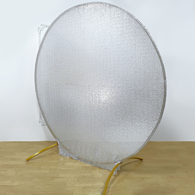 7.5 ft Metallic Sequin Round Backdrop Stand Cover Wedding Decorations
