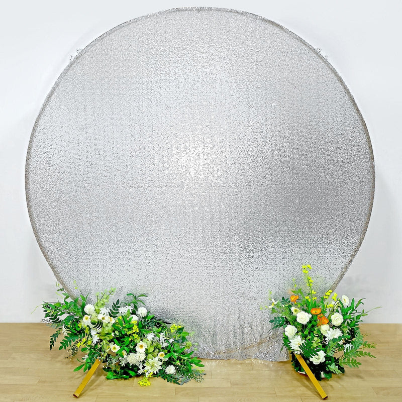 7.5 ft Metallic Sequin Round Backdrop Stand Cover Wedding Decorations