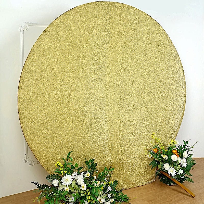 7.5 ft Metallic Spandex Round Backdrop Stand Cover Wedding Decorations
