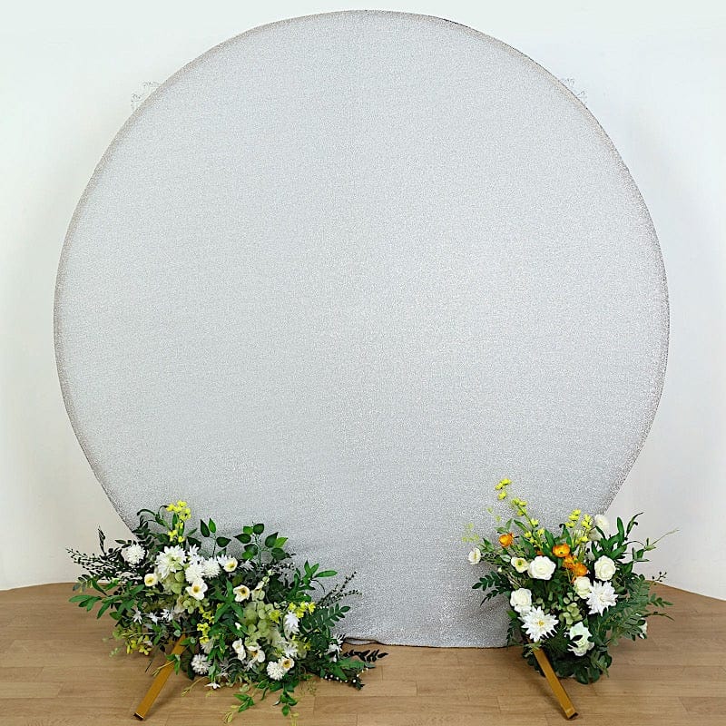 7.5 ft Metallic Spandex Round Backdrop Stand Cover Wedding Decorations