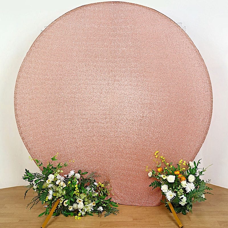7.5 ft Metallic Spandex Round Backdrop Stand Cover Wedding Decorations BKDP_STNDCIR1_23_054