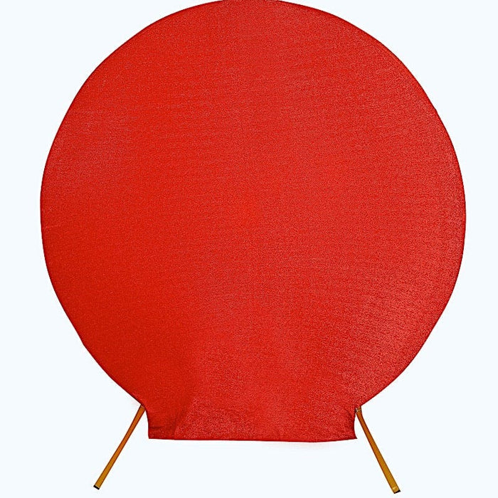 7.5 ft Metallic Spandex Round Backdrop Stand Cover Wedding Decorations BKDP_STNDCIR1_23_RED