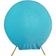 7.5 ft Metallic Spandex Round Backdrop Stand Cover Wedding Decorations BKDP_STNDCIR1_23_TURQ