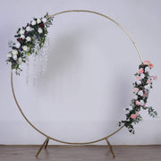 7.5 ft Round Metal Wreath Wedding Arch Backdrop Stand - Gold BKDP_STNDCIR1_GOLD