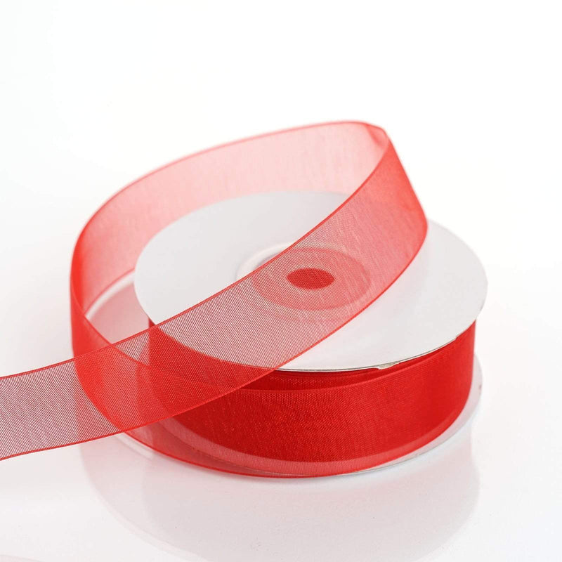 7/8" x 25 yards Mono Edge Organza Ribbon RIB_78_RED