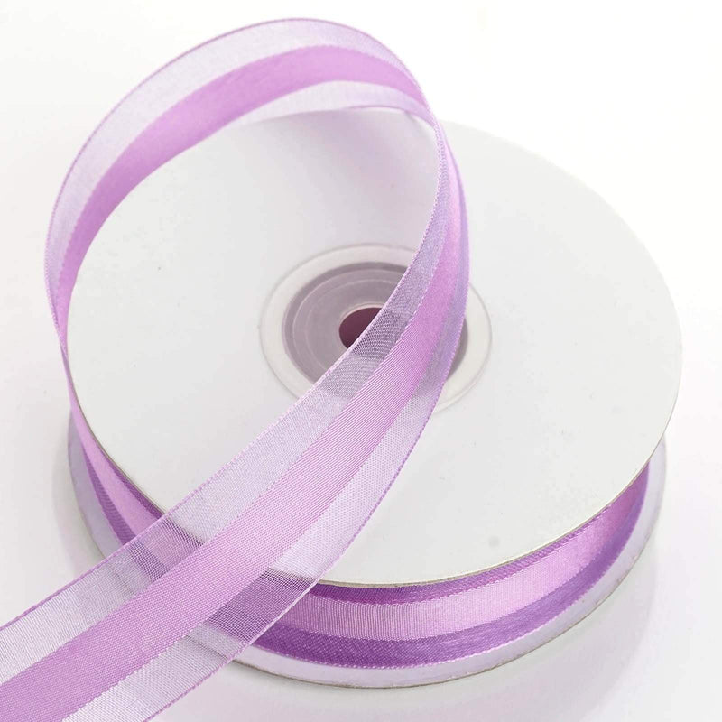 7/8" x 25 yards Organza Ribbon with Satin Center RIB_CEN78_LILC