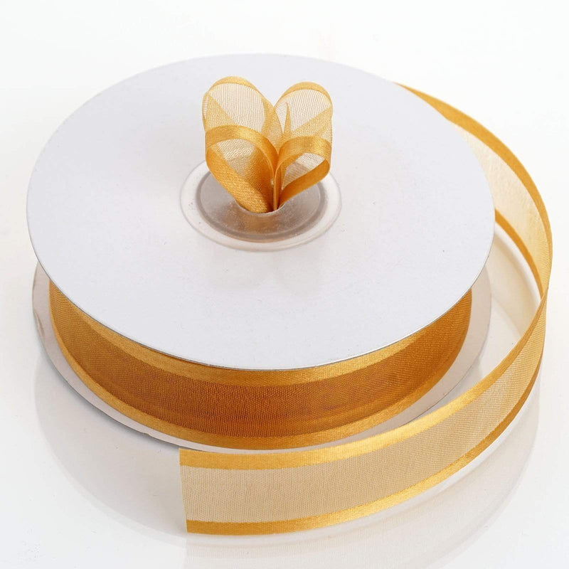 7/8" x 25 yards Satin Edge Organza Ribbon RIB_SE_78_GOLD