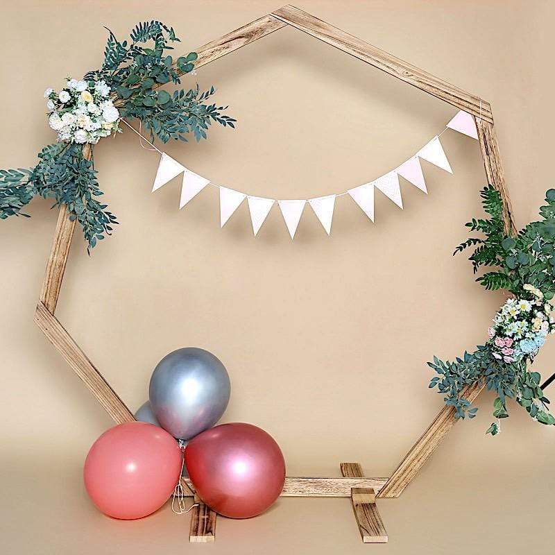 7 ft Heptagon Wood Wedding Arch Backdrop Stand - Natural BKDP_STND_HEPT1_NAT
