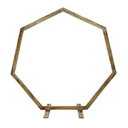 7 ft Heptagon Wood Wedding Arch Backdrop Stand - Natural BKDP_STND_HEPT1_NAT