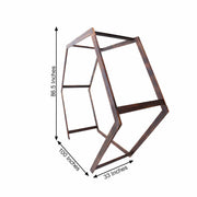 7 ft Hexagon Natural Wood Wedding Arch Backdrop Stand - Dark Brown BKDP_STNDHEX2_DKBN