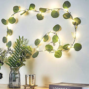 7 ft LED Eucalyptus Leaves Garland Battery Operated Fairy Lights - Green LEDSTR_ARTI_005_7_CLR