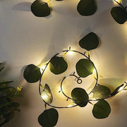 7 ft LED Eucalyptus Leaves Garland Battery Operated Fairy Lights - Green LEDSTR_ARTI_005_7_CLR