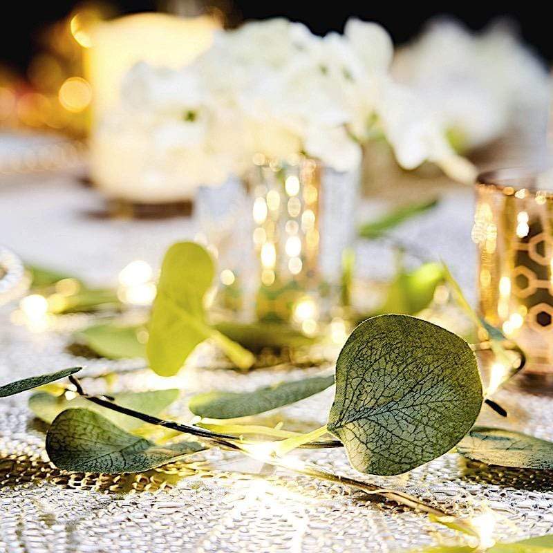 7 ft LED Eucalyptus Leaves Garland Battery Operated Fairy Lights - Green LEDSTR_ARTI_005_7_CLR