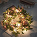 7 ft LED Roses with Leaves Garland Battery Operated Fairy Lights - Blush and Green LEDSTR_ARTI_006_046