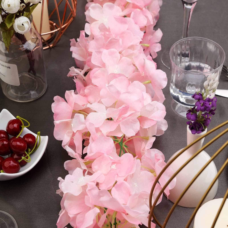 7 ft long 3D Chain Silk Hydrangea Garland