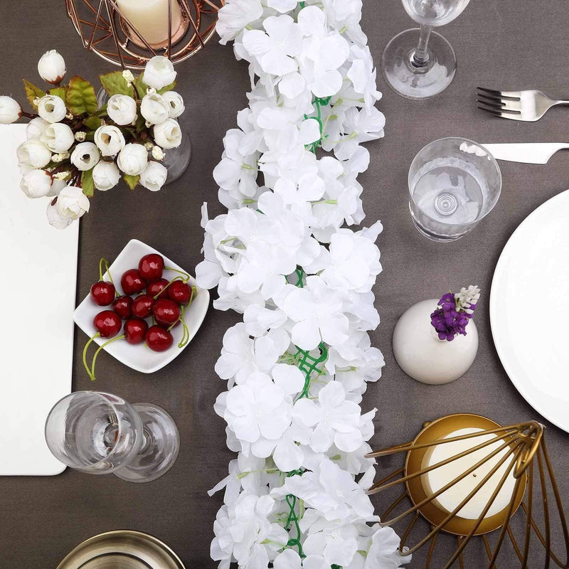 7 ft long 3D Chain Silk Hydrangea Garland