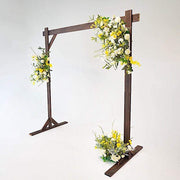 7 ft Square Wood Wedding Arch Backdrop Stand - Dark Brown BKDP_STNDREC2_DKBN