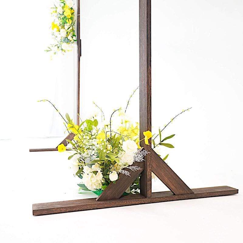 7 ft Square Wood Wedding Arch Backdrop Stand - Dark Brown BKDP_STNDREC2_DKBN
