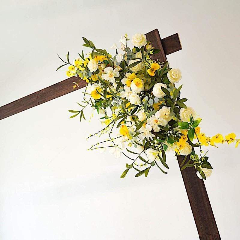 7 ft Square Wood Wedding Arch Backdrop Stand - Dark Brown BKDP_STNDREC2_DKBN