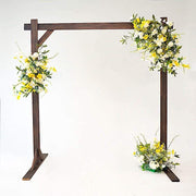 7 ft Square Wood Wedding Arch Backdrop Stand - Dark Brown BKDP_STNDREC2_DKBN