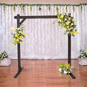 7 ft Square Wood Wedding Arch Backdrop Stand - Dark Brown BKDP_STNDREC2_DKBN