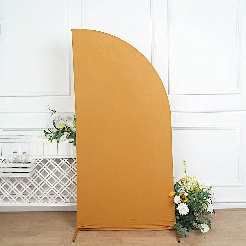 7 ft x 3 ft Matte Fitted Spandex Half Moon Wedding Arch Backdrop Stand Cover