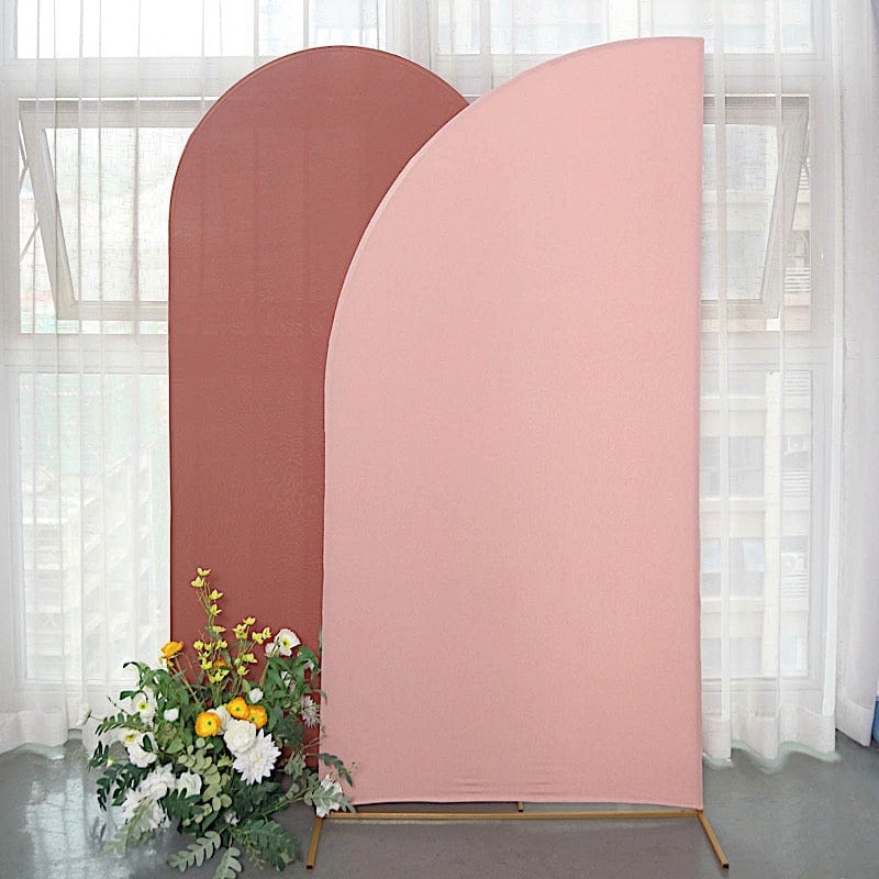 7 ft x 3 ft Matte Fitted Spandex Half Moon Wedding Arch Backdrop Stand Cover