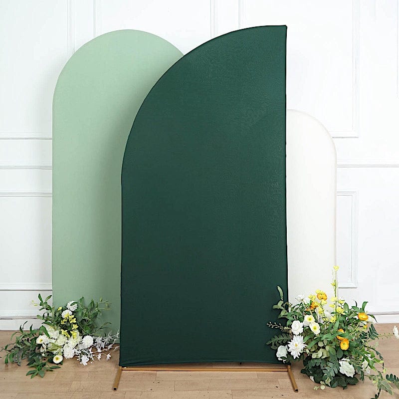 7 ft x 3 ft Matte Fitted Spandex Half Moon Wedding Arch Backdrop Stand Cover