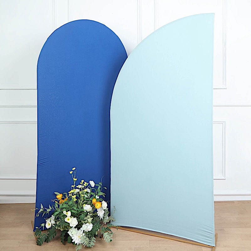 7 ft x 3 ft Matte Fitted Spandex Half Moon Wedding Arch Backdrop Stand Cover