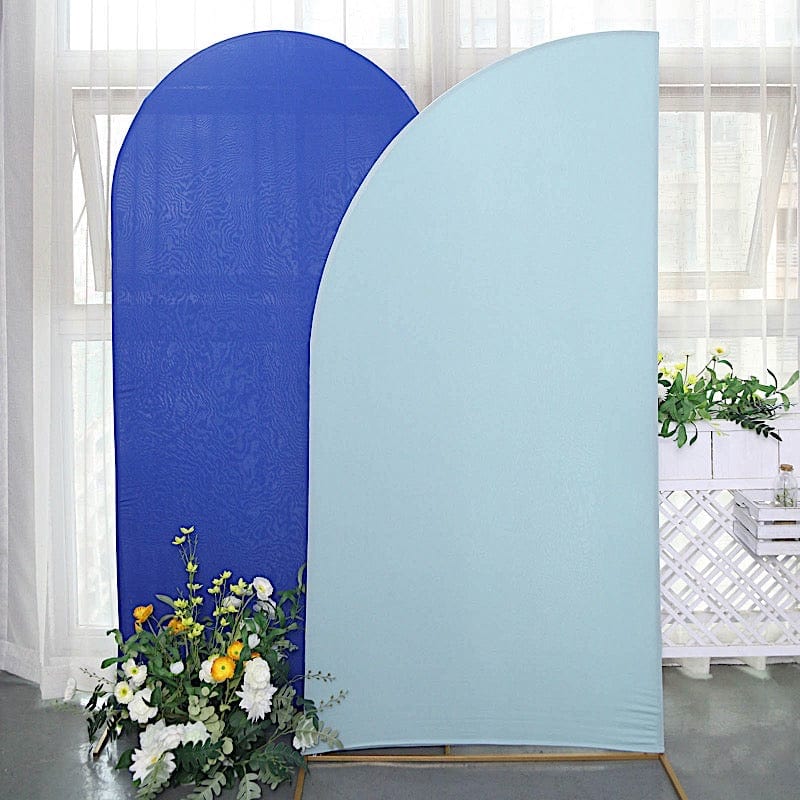 7 ft x 3 ft Matte Fitted Spandex Half Moon Wedding Arch Backdrop Stand Cover