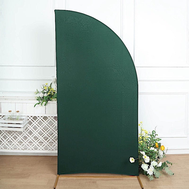 7 ft x 3 ft Matte Fitted Spandex Half Moon Wedding Arch Backdrop Stand Cover