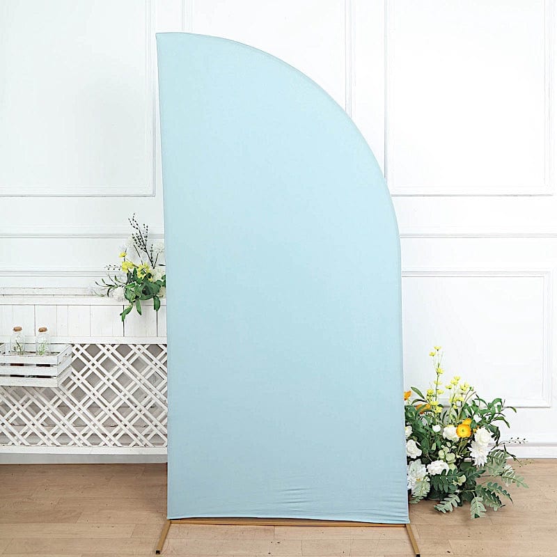 7 ft x 3 ft Matte Fitted Spandex Half Moon Wedding Arch Backdrop Stand Cover