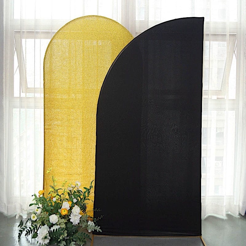 7 ft x 3 ft Matte Fitted Spandex Half Moon Wedding Arch Backdrop Stand Cover